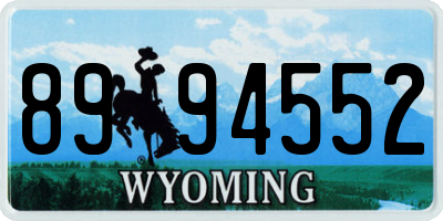 WY license plate 8994552
