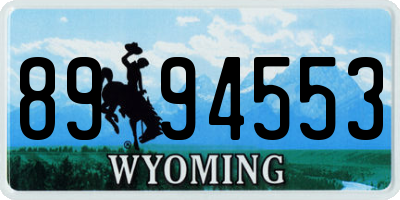 WY license plate 8994553