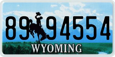 WY license plate 8994554