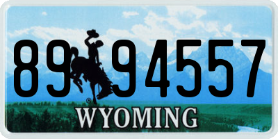 WY license plate 8994557