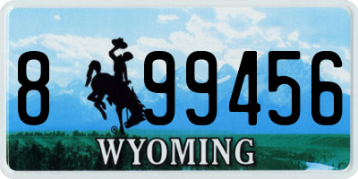 WY license plate 899456