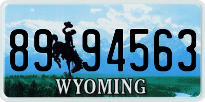 WY license plate 8994563