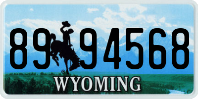 WY license plate 8994568