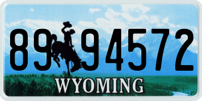WY license plate 8994572