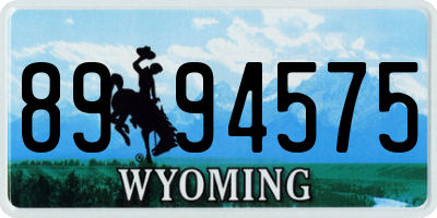 WY license plate 8994575