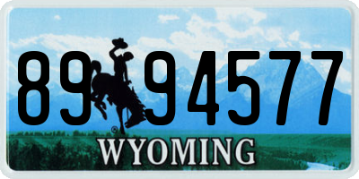 WY license plate 8994577