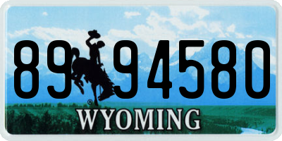 WY license plate 8994580