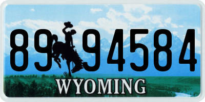 WY license plate 8994584