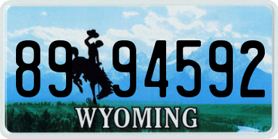 WY license plate 8994592