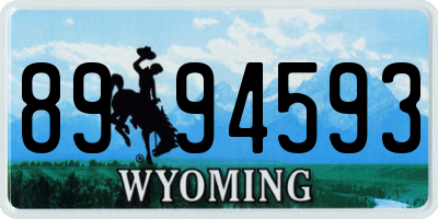 WY license plate 8994593