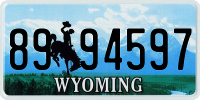 WY license plate 8994597