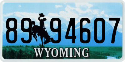 WY license plate 8994607