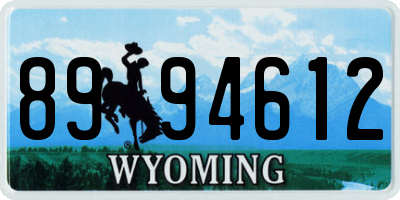 WY license plate 8994612