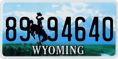 WY license plate 8994640