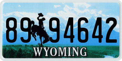 WY license plate 8994642