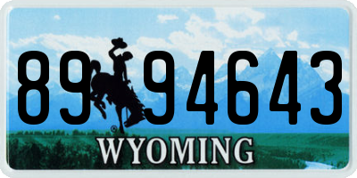 WY license plate 8994643