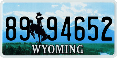 WY license plate 8994652