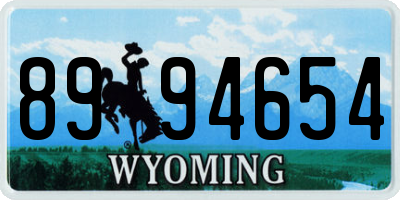 WY license plate 8994654