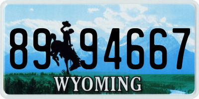 WY license plate 8994667