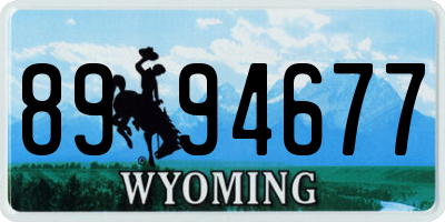 WY license plate 8994677
