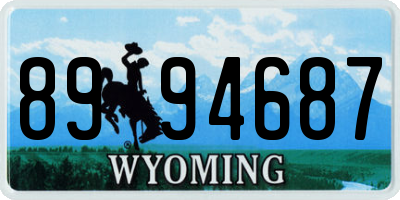 WY license plate 8994687