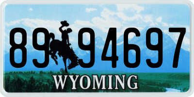 WY license plate 8994697