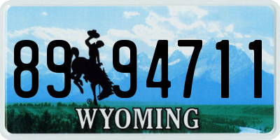 WY license plate 8994711