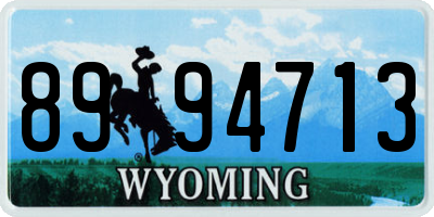 WY license plate 8994713