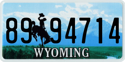 WY license plate 8994714