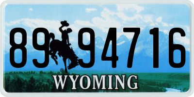 WY license plate 8994716
