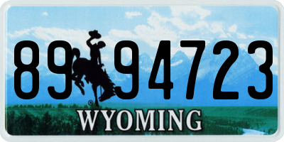 WY license plate 8994723