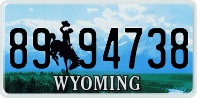 WY license plate 8994738