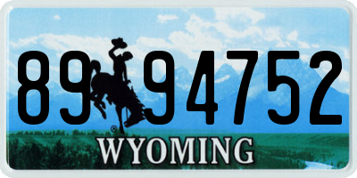 WY license plate 8994752
