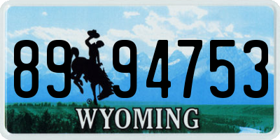 WY license plate 8994753