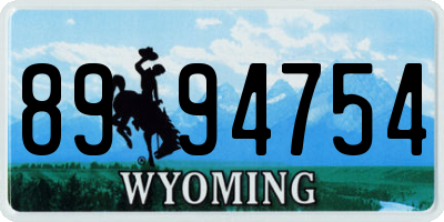WY license plate 8994754
