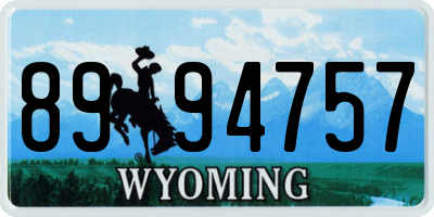 WY license plate 8994757