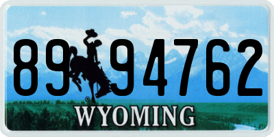 WY license plate 8994762