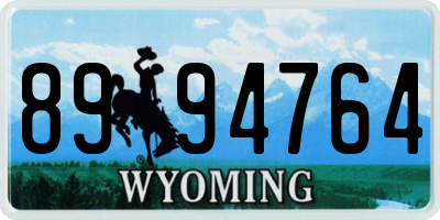 WY license plate 8994764