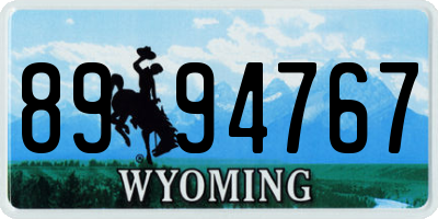 WY license plate 8994767