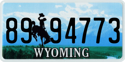 WY license plate 8994773