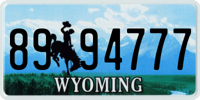 WY license plate 8994777