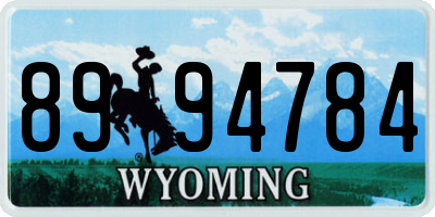 WY license plate 8994784
