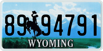 WY license plate 8994791