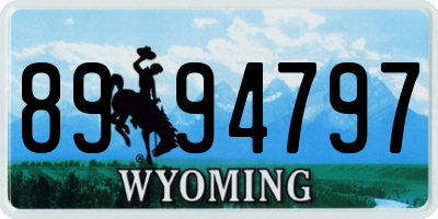 WY license plate 8994797