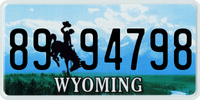 WY license plate 8994798