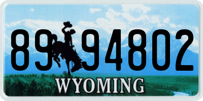 WY license plate 8994802