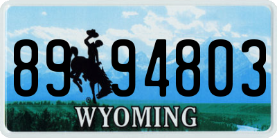 WY license plate 8994803