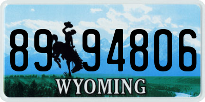 WY license plate 8994806