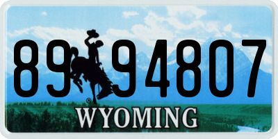 WY license plate 8994807