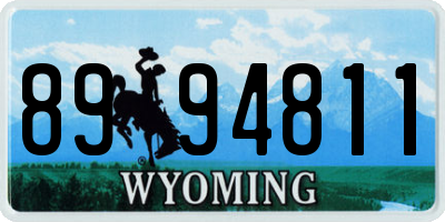 WY license plate 8994811